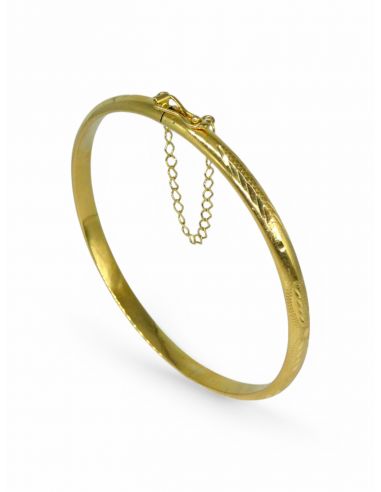 Pulsera media caña labrada 6cm oro 18k - Joyeria Orocash