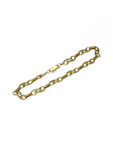Pulsera eslabón infinito con barras oro 18k