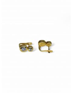 Pendientes doble circulo circonita oro 18k. 2