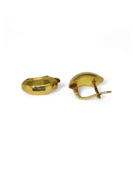 Pendientes curvo labrado oro 18k - Joyería Orocash