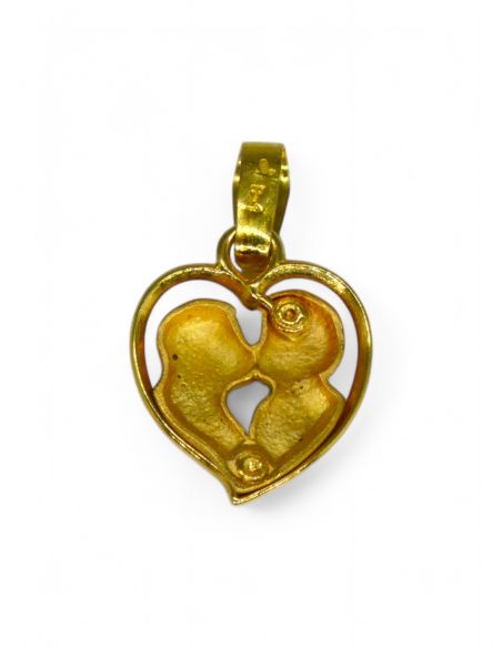 Colgante corazón pareja oro 18k.I Orocash Joyeria