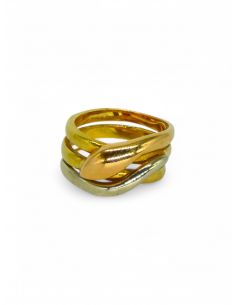 Anillo serpiente tricolor Oro 18k - T.15 - Joyería OroCash