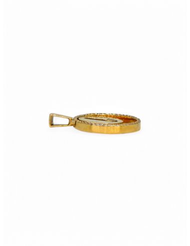 Colgante circular doble circonitas oro 18k  - Joyería Orocash