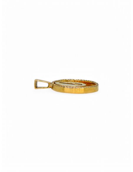 Colgante circular doble circonitas oro 18k  - Joyería Orocash