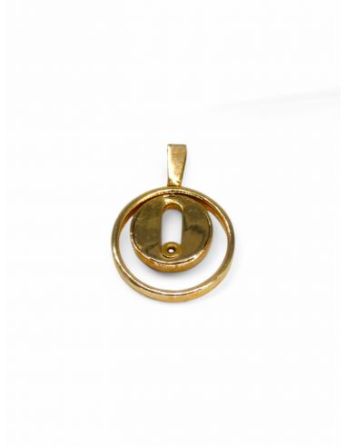 Colgante circular doble circonitas oro 18k  - Joyería Orocash