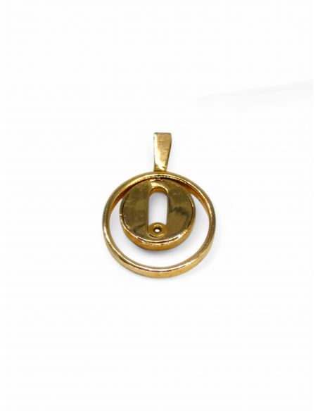 Colgante circular doble circonitas oro 18k  - Joyería Orocash