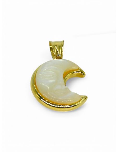 Colgante luna nácar oro 18k - Joyería Orocash