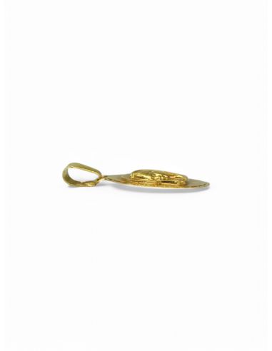 Medalla Virgen Niña Bisel Tallado Oro 18K - Joyería Orocash