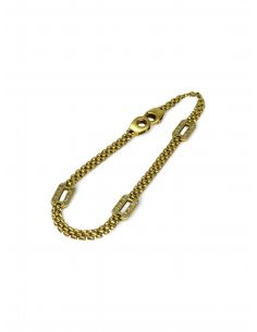 Pulsera bismark circonitas oro 18k - 20cm - Joyería OroCash 2