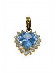 Colgante corazón circonitas oro 18k - Joyería Orocash