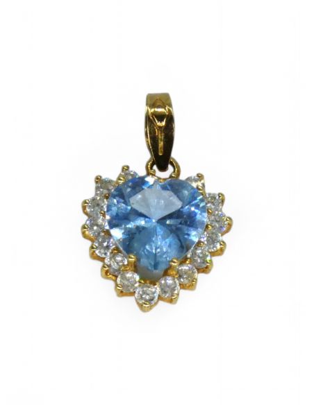 Colgante corazón circonitas oro 18k - Joyería Orocash