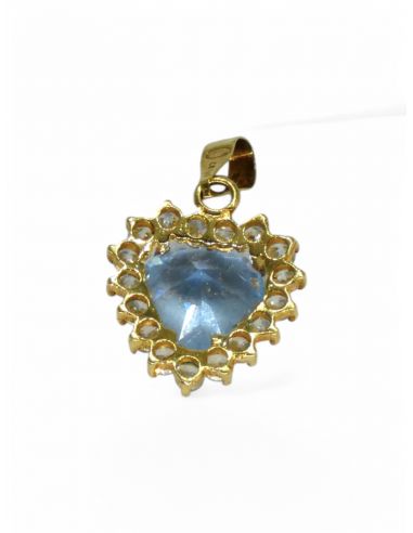 Colgante corazón circonitas oro 18k - Joyería Orocash