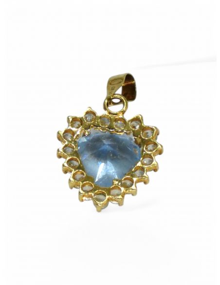 Colgante corazón circonitas oro 18k - Joyería Orocash