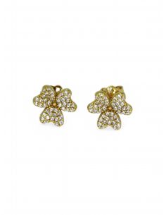 Pendientes de flor con circonitas oro 18k - Joyería Orocash 2