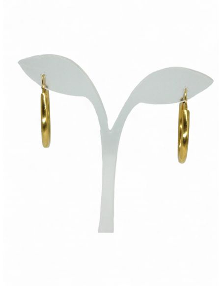 Pendientes aros de tubo oro 18k - 2.8cm - Joyería Orocash
