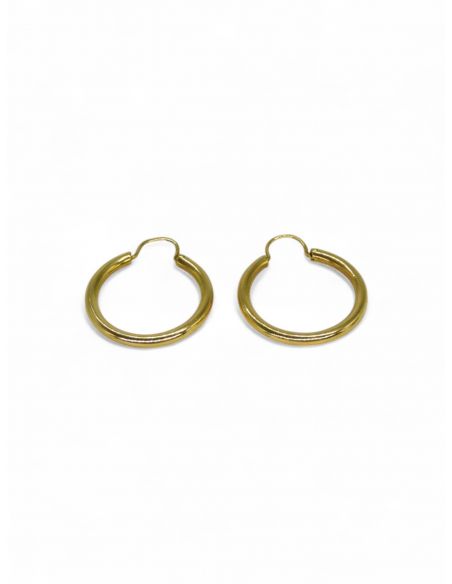 Pendientes aros de tubo oro 18k - 2.8cm - Joyería Orocash