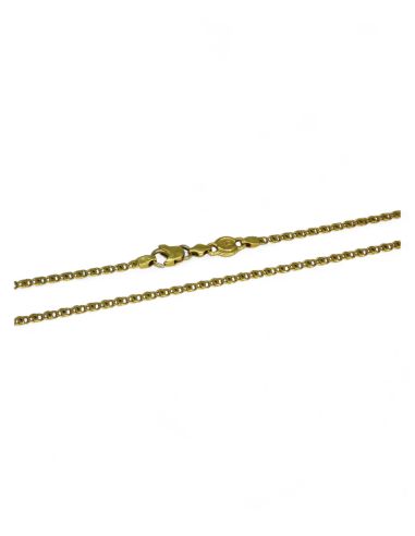 Cadena eslabón doble barbado 53cm oro 18k - Joyería Orocash