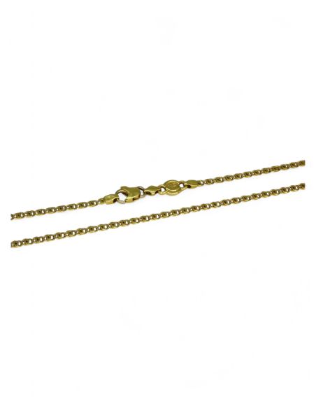 Cadena eslabón doble barbado 53cm oro 18k - Joyería Orocash