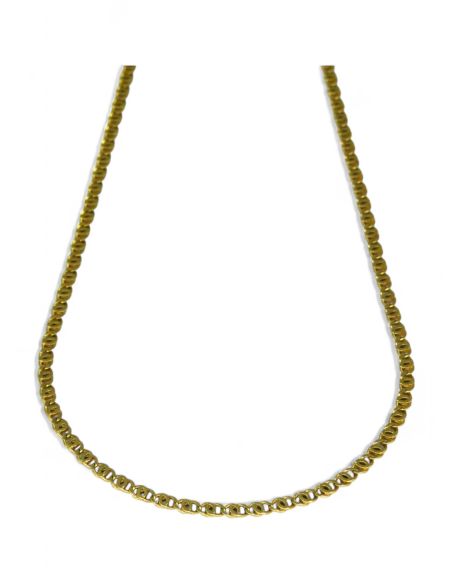 Cadena eslabón doble barbado 53cm oro 18k - Joyería Orocash
