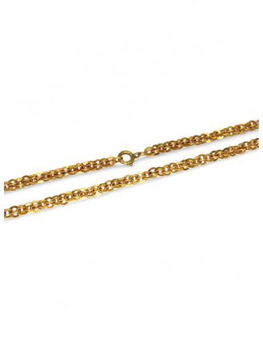 Cadena eslabón forzada lapidada triple 91cm oro 18k - Joyería Orocash