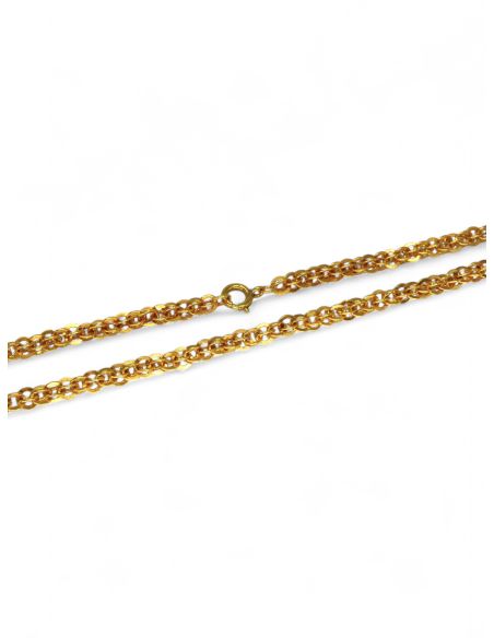 Cadena eslabón forzada lapidada triple 91cm oro 18k - Joyería Orocash