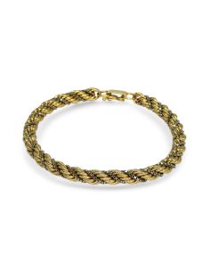 Pulsera cordón oro bicolor 18k.