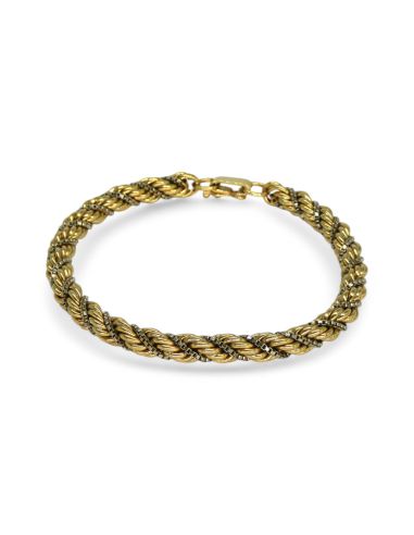 Pulsera cordón oro bicolor 18k.