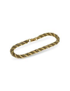 Pulsera cordón oro bicolor 18k. 2
