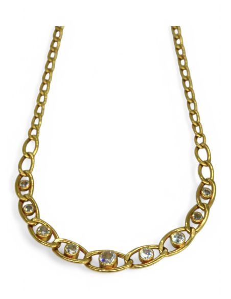 Gargantilla bilbao circonitas 43cm oro 18k - Joyería Orocash
