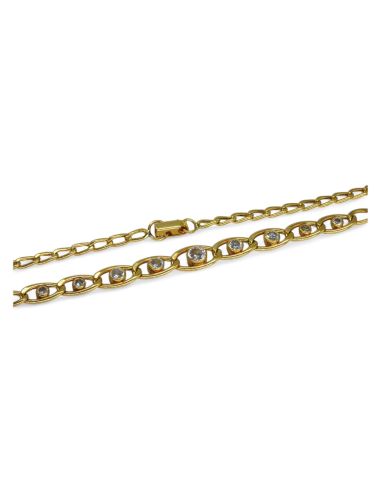 Gargantilla bilbao circonitas 43cm oro 18k - Joyería Orocash