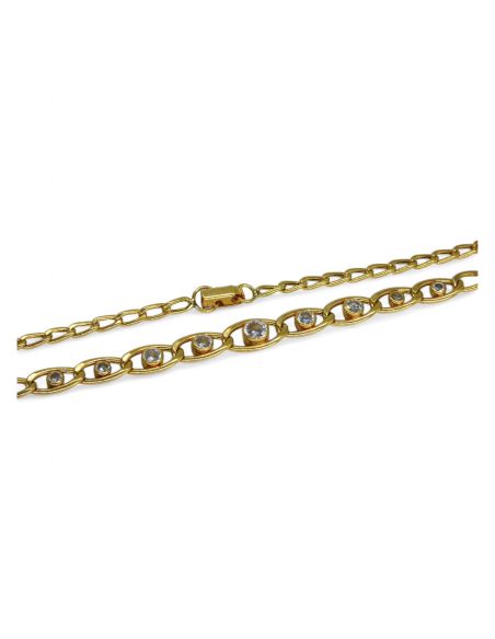 Gargantilla bilbao circonitas 43cm oro 18k - Joyería Orocash
