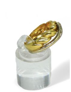 Anillo Doble Aro Bicolor Circonitas Oro 18K - Joyería Orocash 2