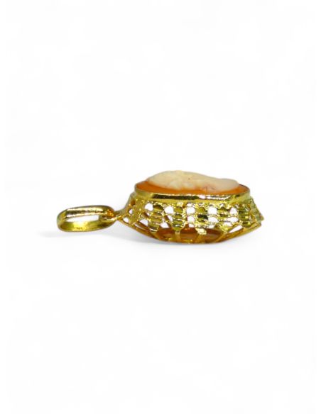 Colgante camafeo base calada 2.9cm oro 18k - Joyería Orocash