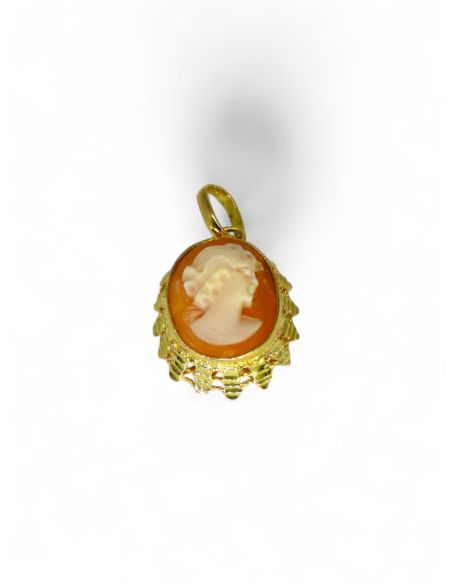 Colgante camafeo base calada 2.9cm oro 18k - Joyería Orocash