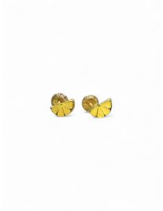 Pendientes bebe medio limon esmalte oro 18k