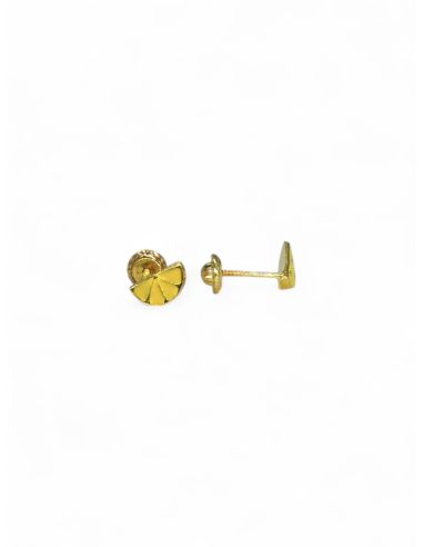 Pendientes bebe medio limon esmalte oro 18k