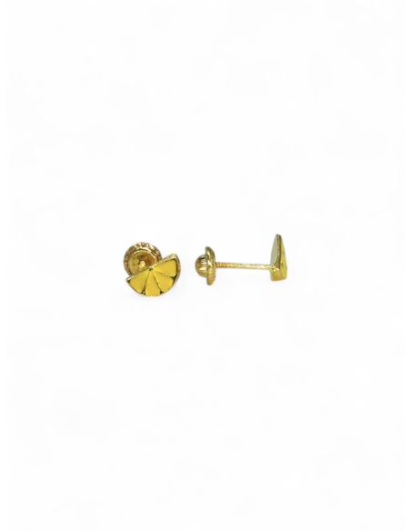Pendientes bebe medio limon esmalte oro 18k