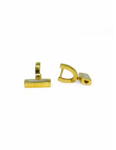 Pendientes rectangulos nacar oro 18k. 2