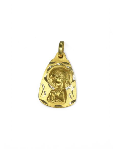 Medalla virgen niña oro 18k.