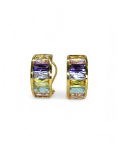 Pendientes piedras colores 18k - Joyería Orocash