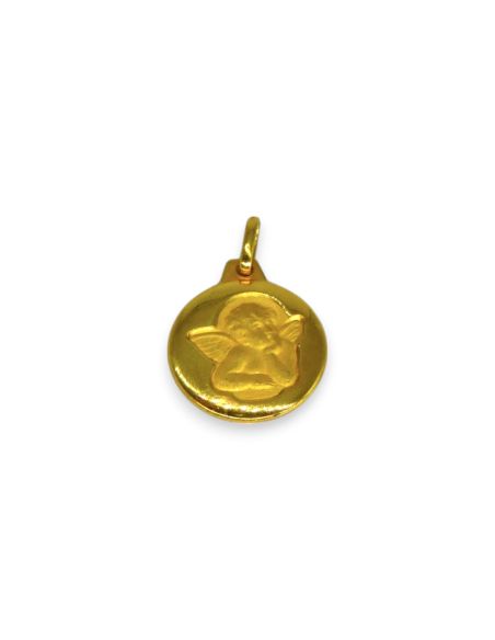 Medalla ángel san Rafael oro 18k - 1.6cm - Joyería Orocash