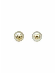 Pendientes perla con margarita oro 18k - Joyería Orocash