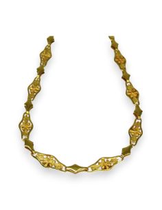 Gargantilla flores caladas oro 18k - 42x0.7cm - Joyería Orocash