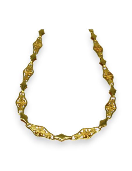 Gargantilla flores caladas oro 18k - 42x0.7cm - Joyería Orocash