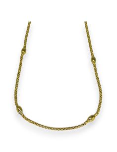 Cadena eslabón cobra con borlas oro 18k - 42x0.2cm - Joyería Orocash
