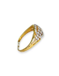 Anillo panel con circonitas oro 18k - T.14 - Joyería Orocash