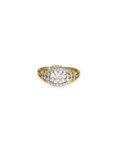 Anillo panel con circonitas oro 18k - T.14 - Joyería Orocash 2