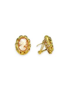 Pendientes base calada camafeos oro 18k - Joyería Orocash 2