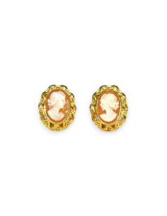 Pendientes base calada camafeos oro 18k - Joyería Orocash