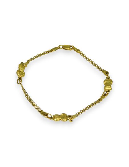 Pulsera Eslabón Bismark Tres Ositos 17.5cm - Oro 18K